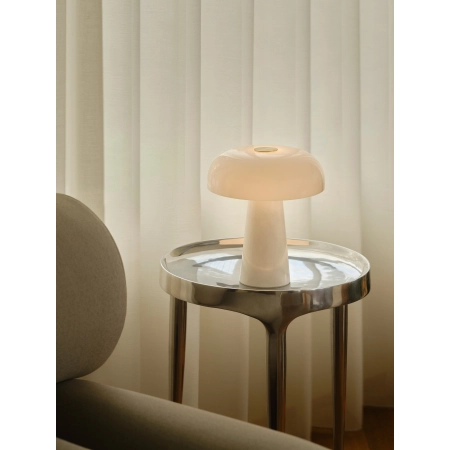 Lampa stołowa marmurowa podstawa i biały klosz Glossy NO2520015001 - Design for The People